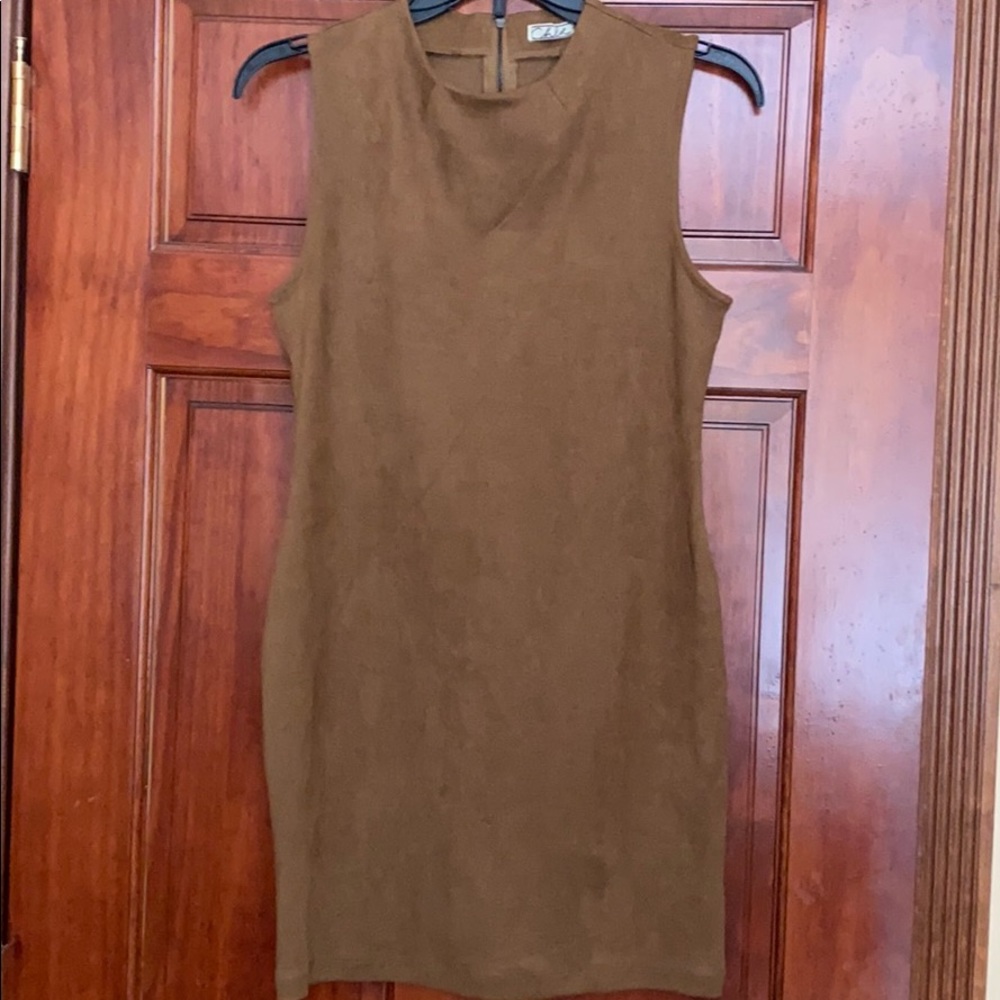 Brown suede dress
